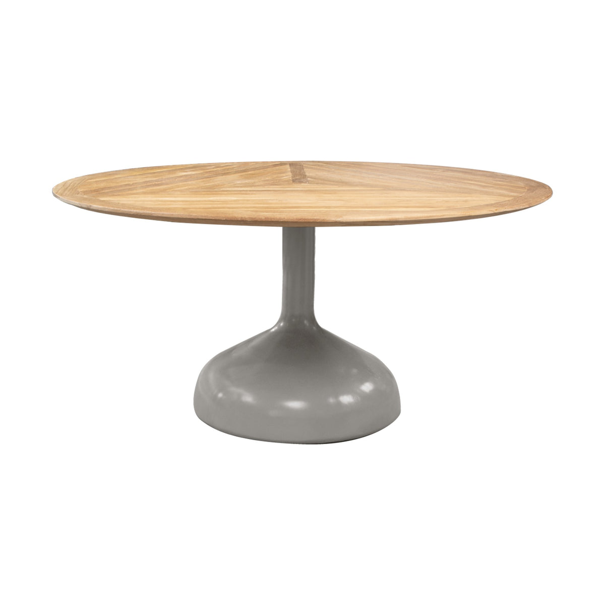 Cane-line Glaze spisebord Ø 144 cm, taupe aluminium m/teakplate