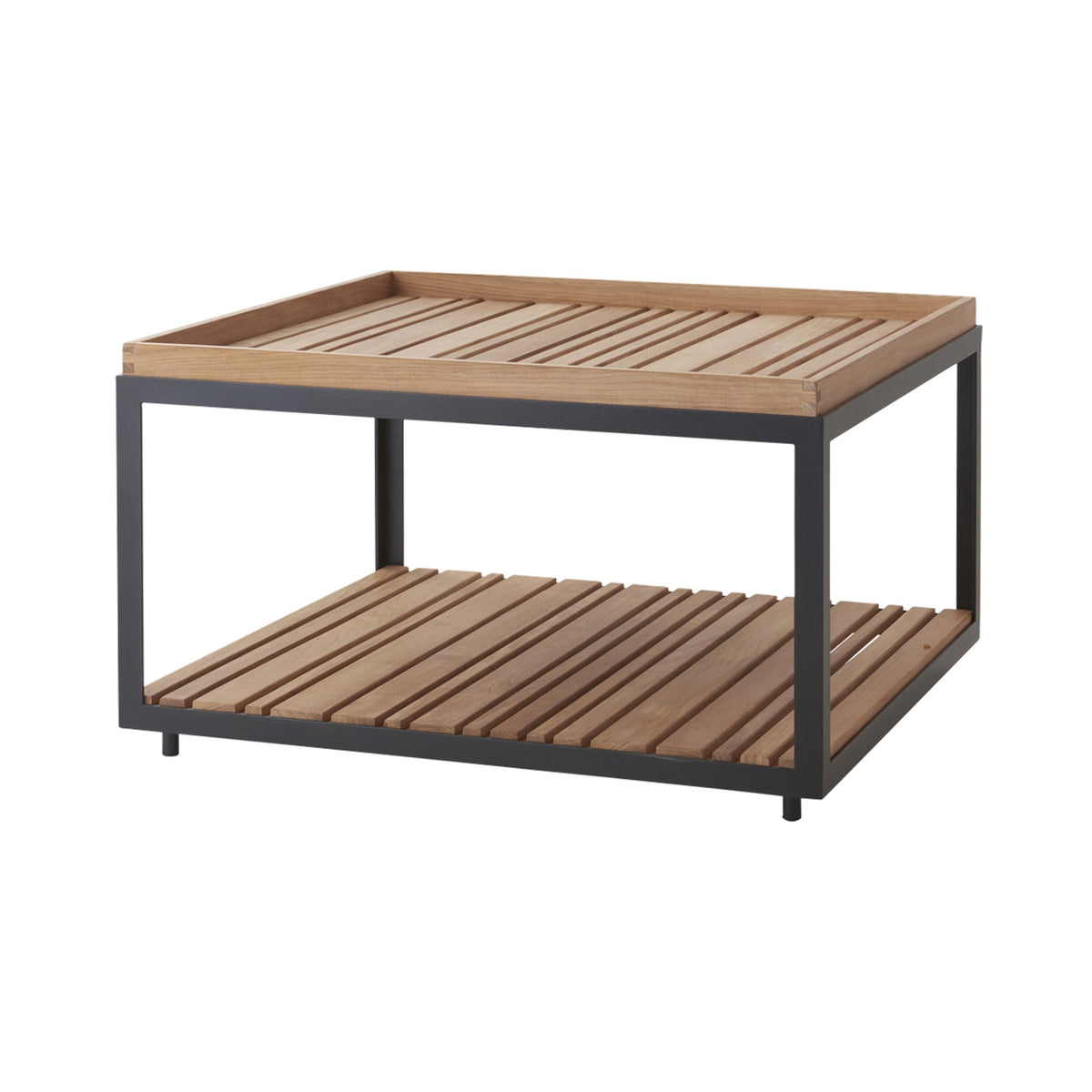 Cane-line Level sofabord 79×79 cm, lava grey aluminium. Velg bordplate