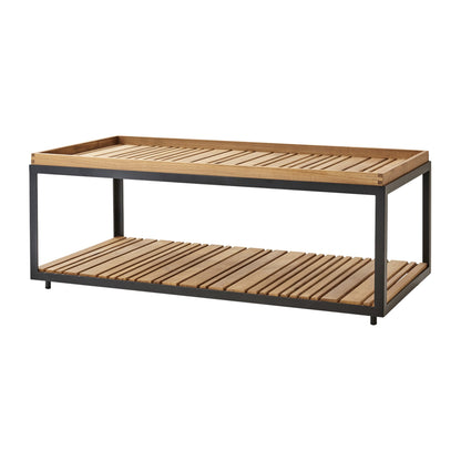 Cane-line Level sofabord 122×62 cm, lava grey aluminium. Velg bordplate