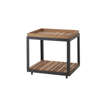 Cane-line Level sofabord 48×48 cm, lava grey aluminium. Velg bordplate