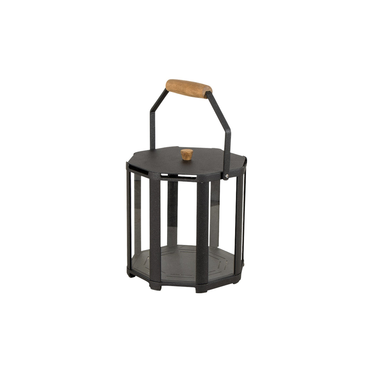 Cane-line Lightlux lanterne mini m/teakhåndtak, lava grey aluminium
