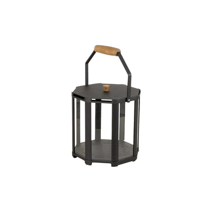 Cane-line Lightlux lanterne mini m/teakhåndtak, lava grey aluminium