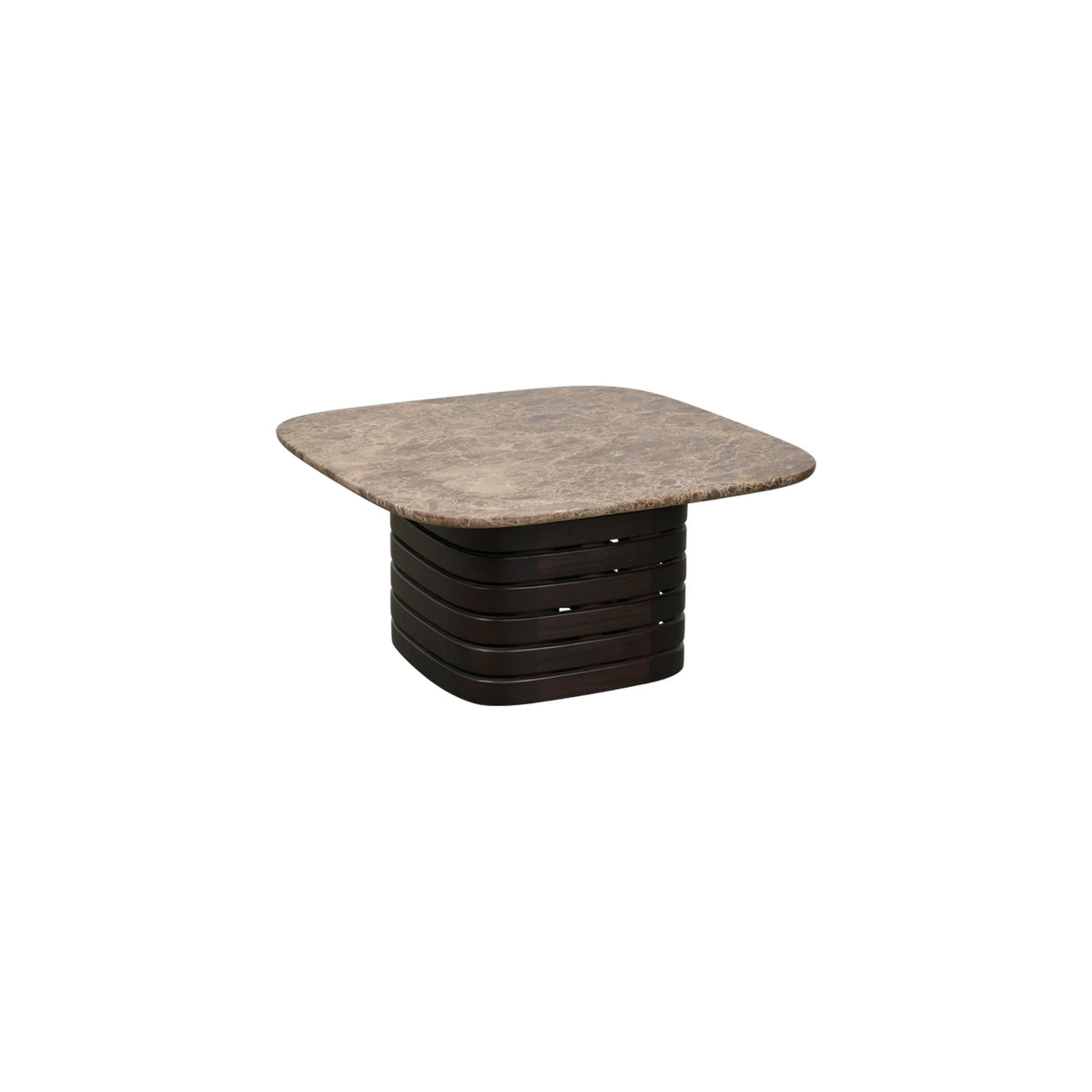 Cane-line Mellow sofabord medium 70×70 cm, mahogni m/Emperador marmorplate