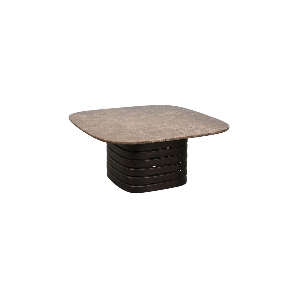 Cane-line Mellow sofabord medium 90×90 cm, mahogni m/Emperador marmorplate