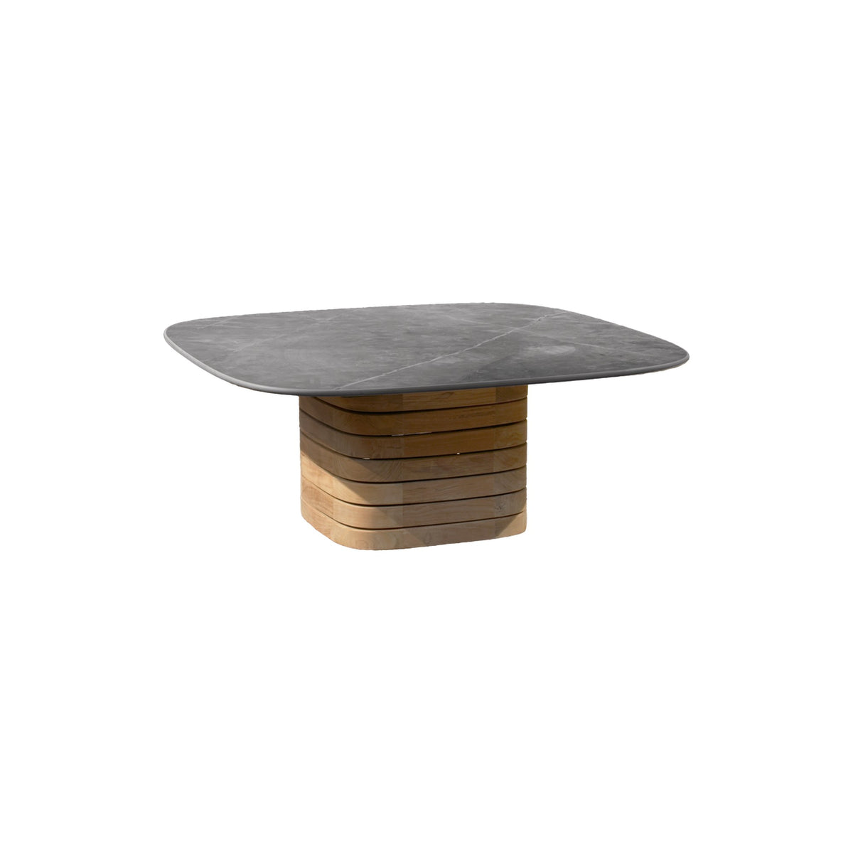 Cane-line Mellow sofabord 90×90 cm, teak understell. Velg bordplate