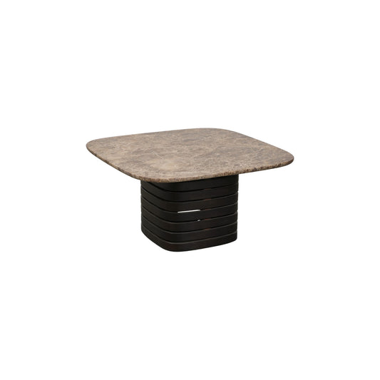 Cane-line Mellow sofabord høyt 70×70 cm, mahogni m/Emperador marmorplate