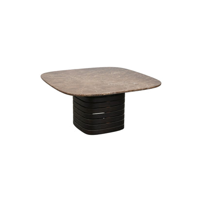 Cane-line Mellow sofabord høyt 90×90 cm, mahogni m/Emperador marmorplate