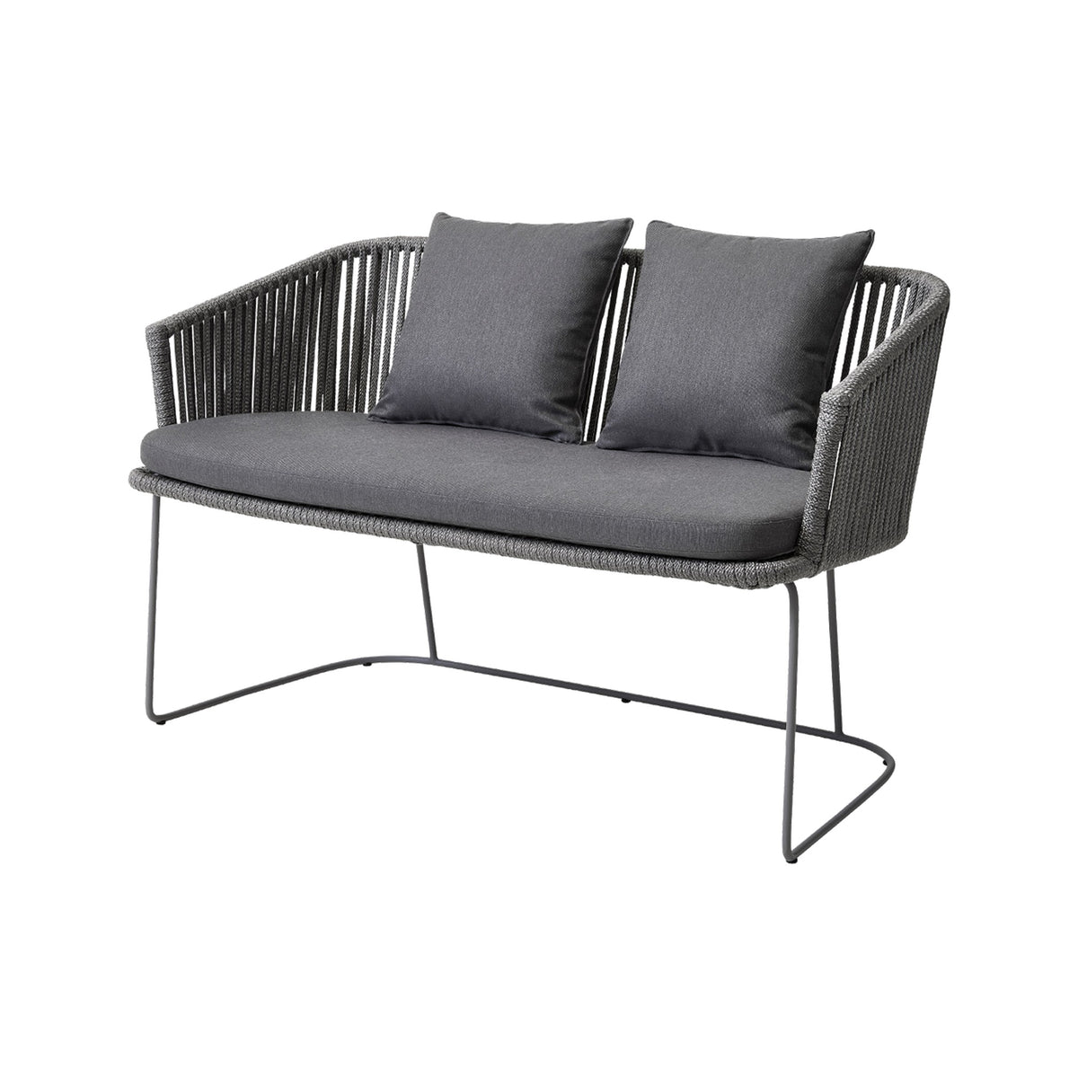 Cane-line Moments benk m/putesett, grey Soft Rope. Velg putefarge