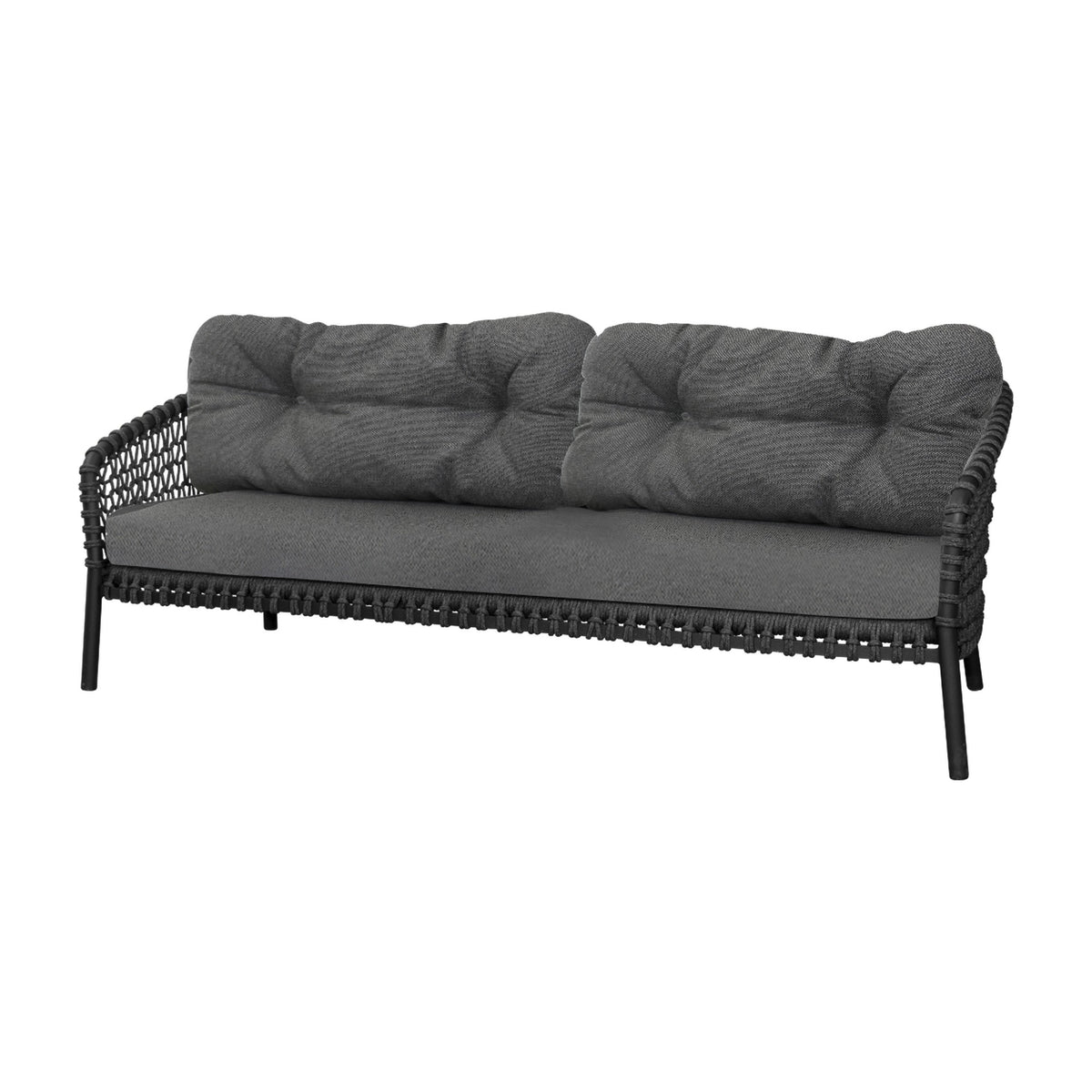 Cane-line Ocean Large 3-seter sofa, dark grey Soft Rope. Velg putesett