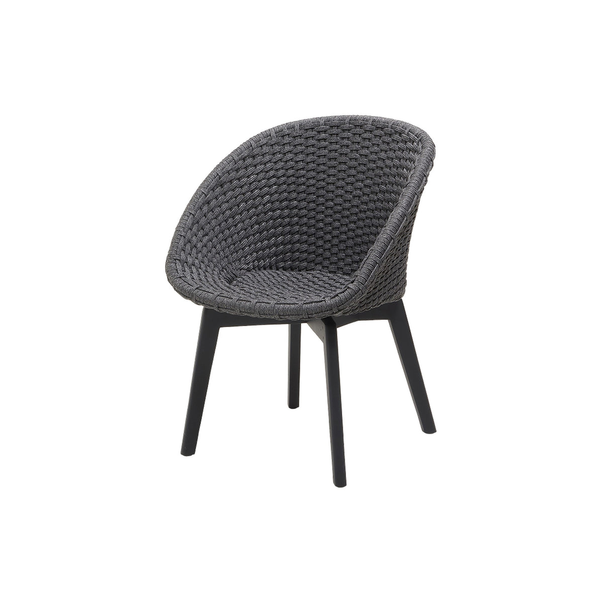 Cane-line Peacock stol med svarte teakbein, indoor