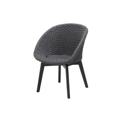 Cane-line Peacock stol med svarte teakbein, indoor