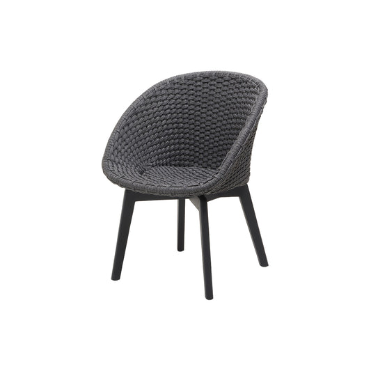 Cane-line Peacock stol med svarte teakbein, indoor