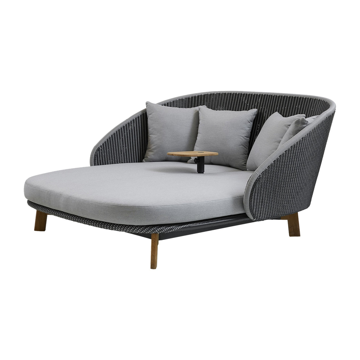 Cane-line Peacock daybed med teakbord, inkl. puter
