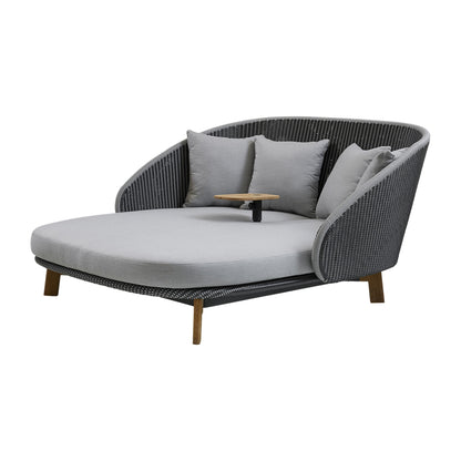Cane-line Peacock daybed med teakbord, inkl. puter