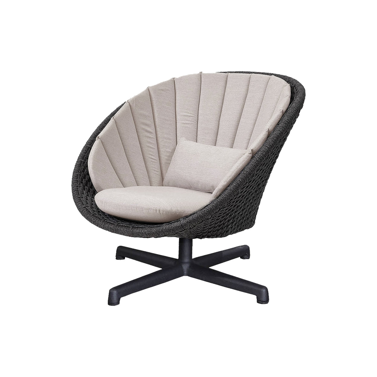 Cane-line Peacock loungestol med svingbart understell i aluminium