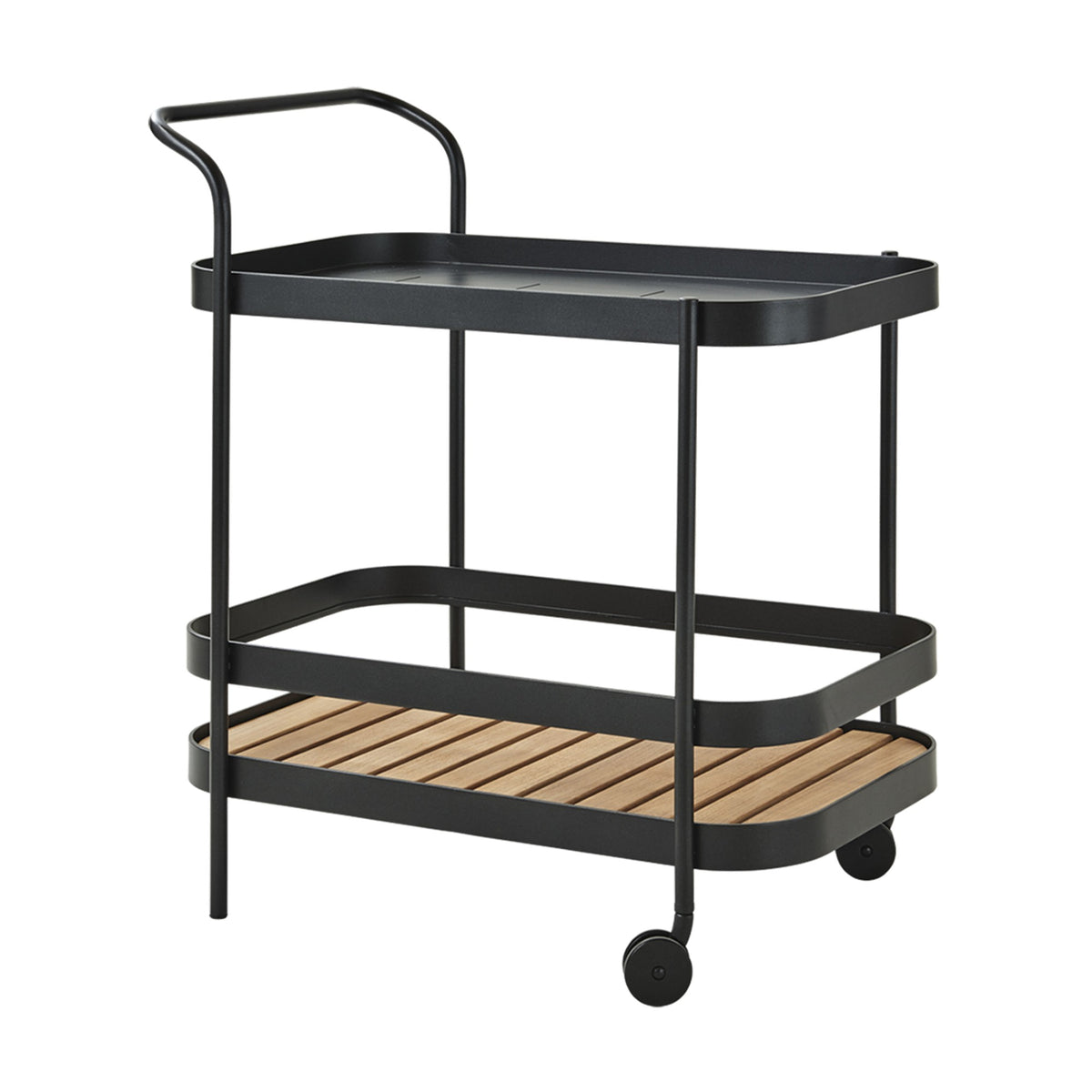 Cane-line Roll barvogn med teakplater, Lava grey