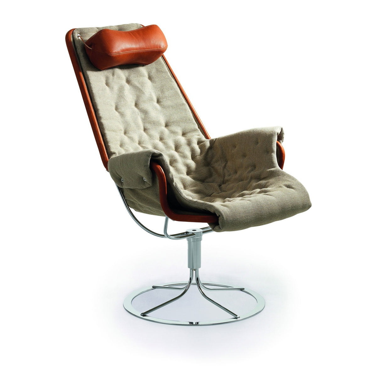 DUX Jetson Match lenestol, krom og Match Dakota skinn 24 cognac