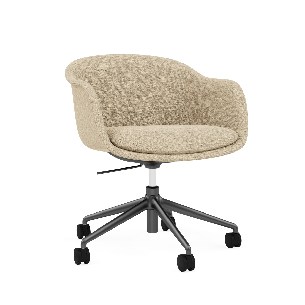Muuto Fiber Conference konferansestol med gasslift og hjul. Velg tekstil