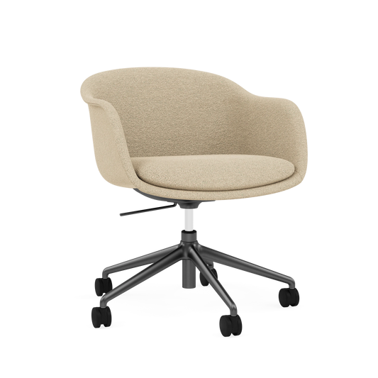 Muuto Fiber Conference konferansestol med gasslift og hjul. Velg tekstil