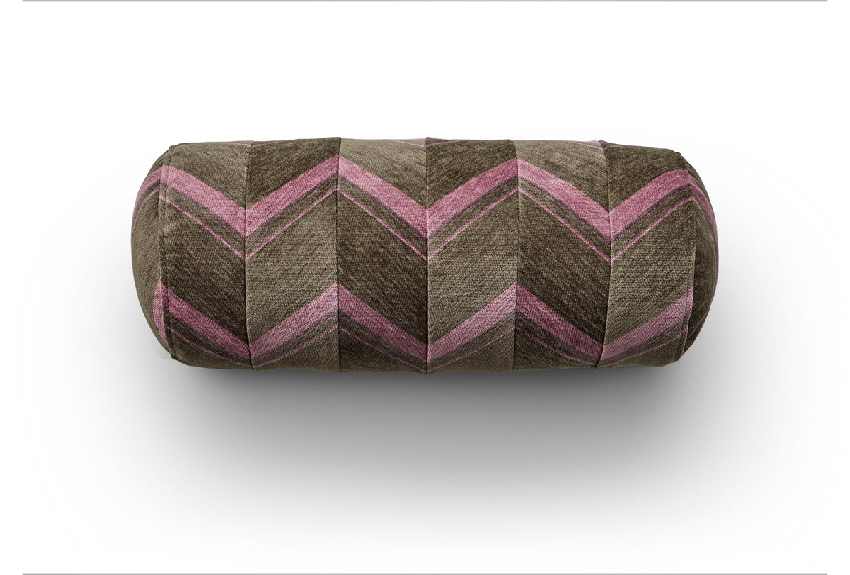 Eilersen Pyjamas pølsepute Flux Ø22 x 50 cm – R04 – oliven / rosa