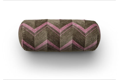 Eilersen Pyjamas pølsepute Flux Ø22 x 50 cm – R04 – oliven / rosa