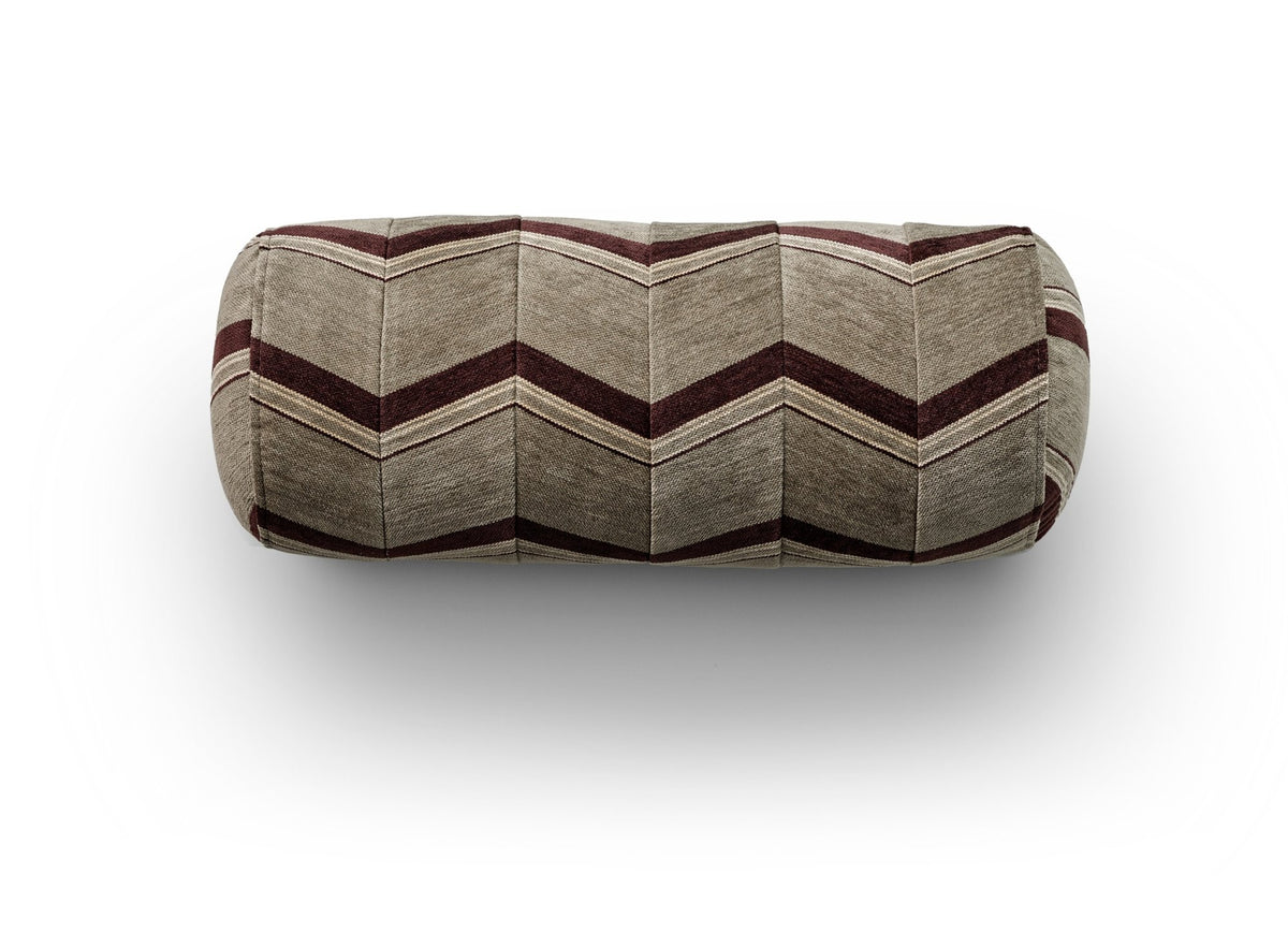 Eilersen Pyjamas pølsepute Flux Ø22 x 50 cm – R03 – taupe / mørk burgunder