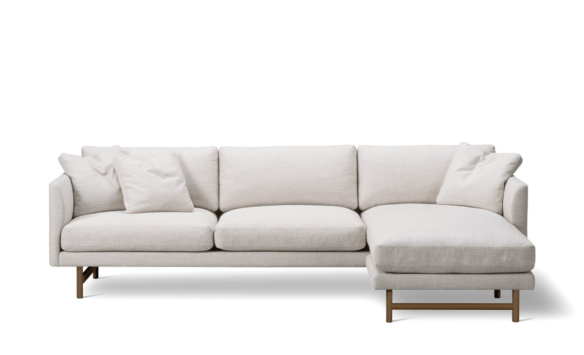 Fredericia Calmo Chaise Sofa 250 cm, 3-seter, chaiselong høyre eller venstre. Velg tekstil og ben