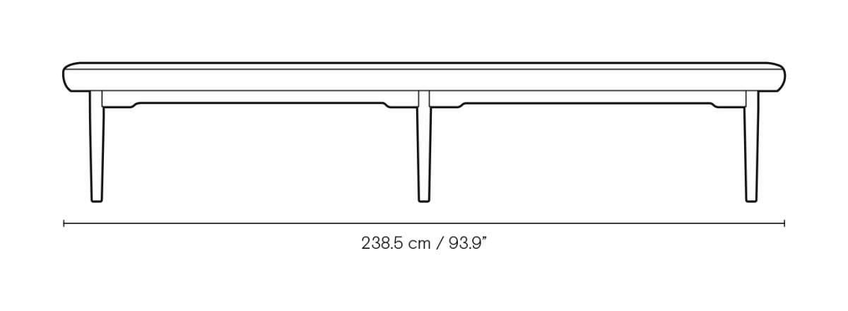 Carl Hansen VLA75L Foyer benk lang – måltegning