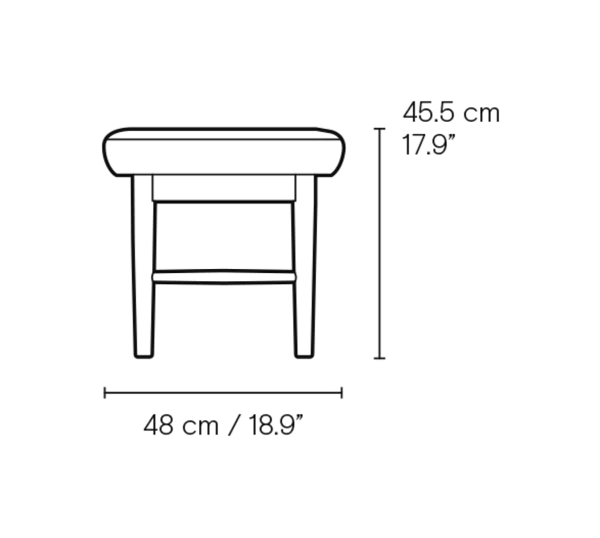 Carl Hansen VLA75L Foyer benk lang – måltegning
