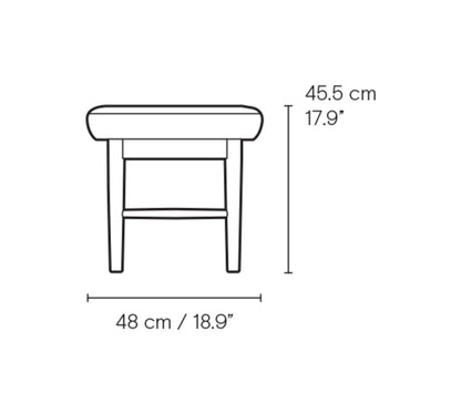 Carl Hansen VLA75S Foyer benk kort – måltegning