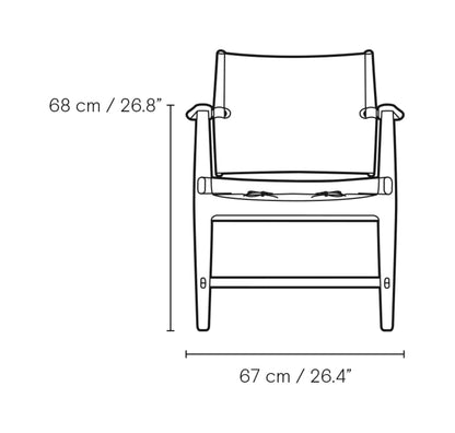 Carl Hansen BM1106 Huntsman Chair spisestol – måltegning forfra
