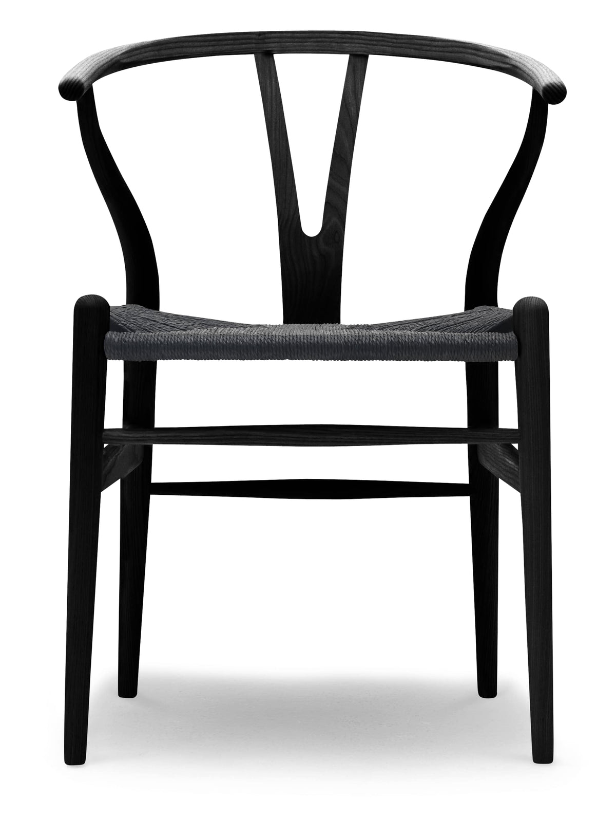 Carl Hansen CH24 – ask, svart (malt), svart papirgarn
