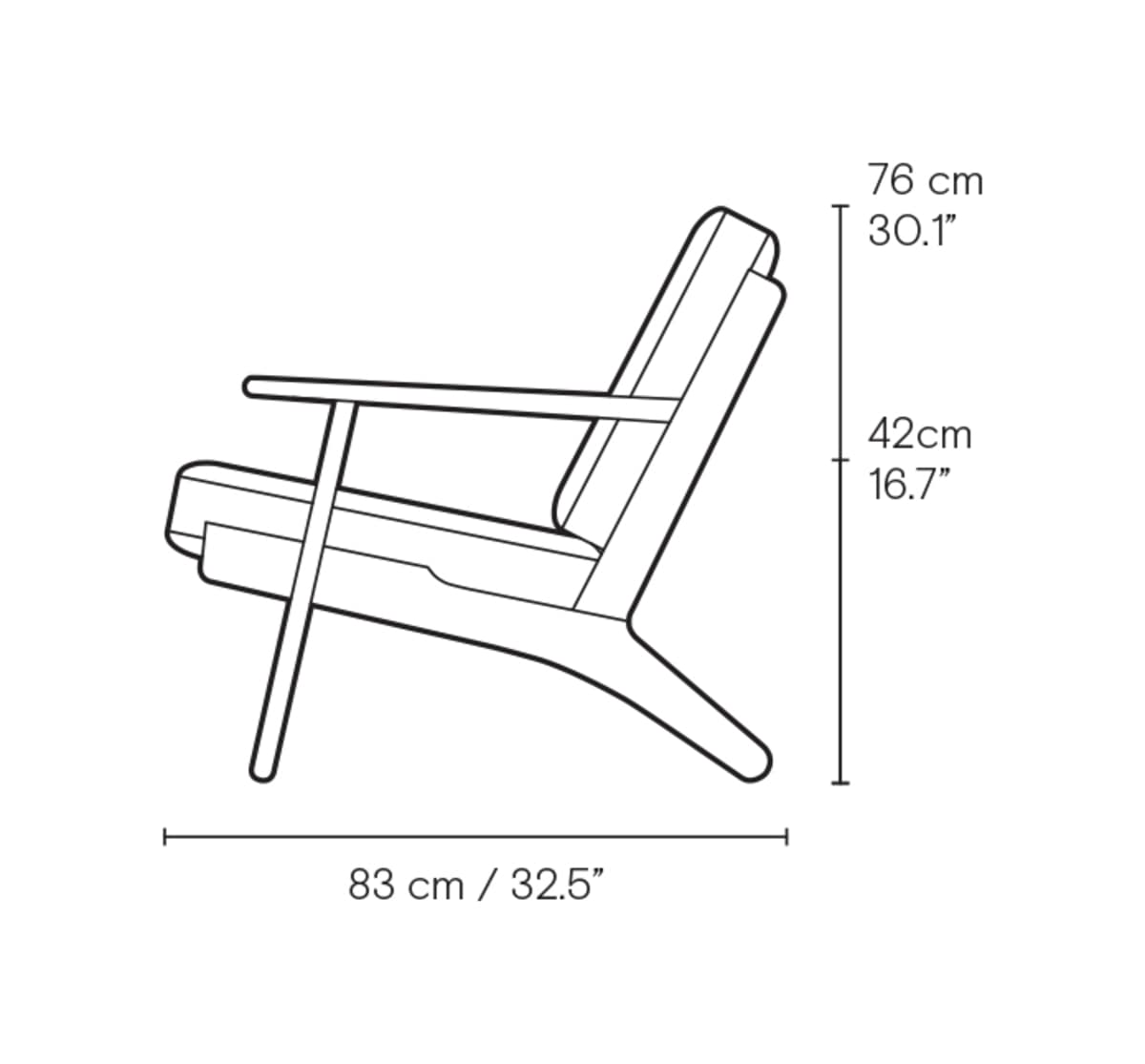 Carl Hansen CH290 lenestol – måltegning