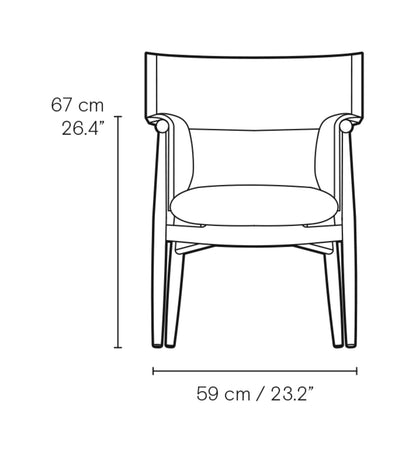 Carl Hansen E005 Embrace Armchair spisestol med armlener – måltegning forfra