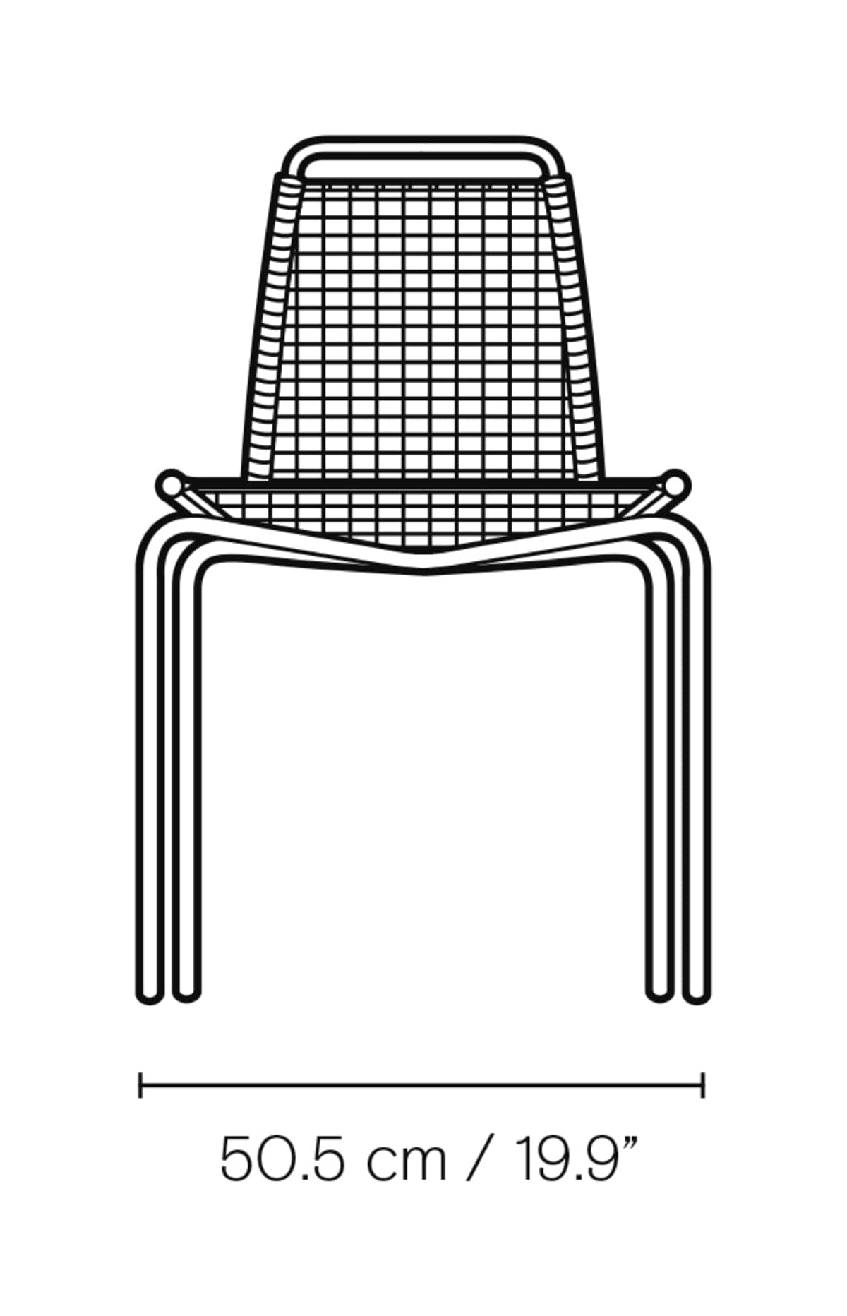 Carl Hansen PK1 spisestol – måltegning forfra