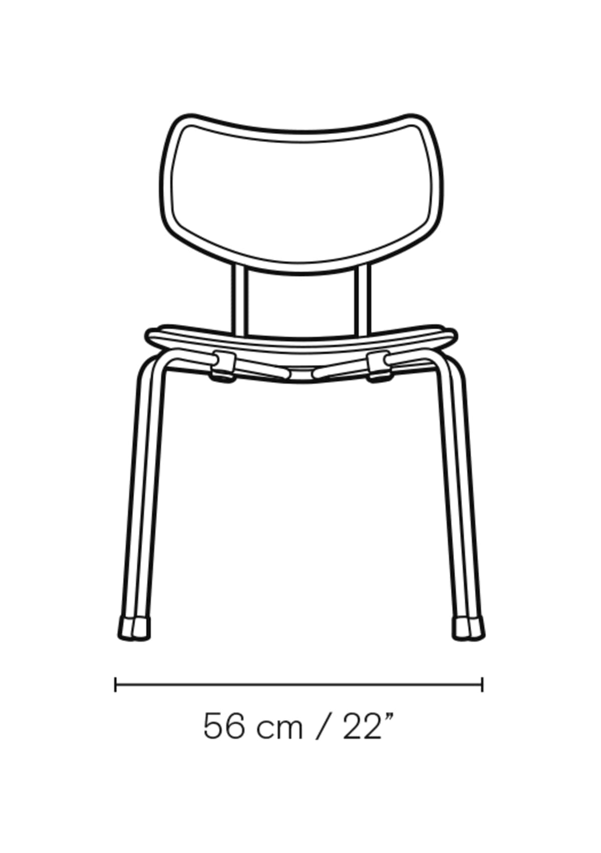 Carl Hansen VLA26P Vega Chair spisestol, polstret – måltegning forfra