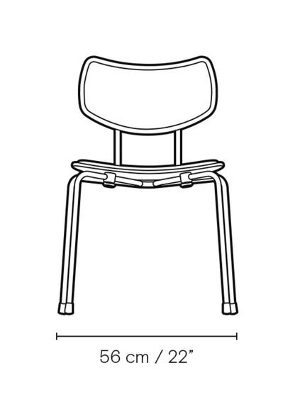 Carl Hansen VLA26P Vega Chair spisestol, polstret – måltegning forfra