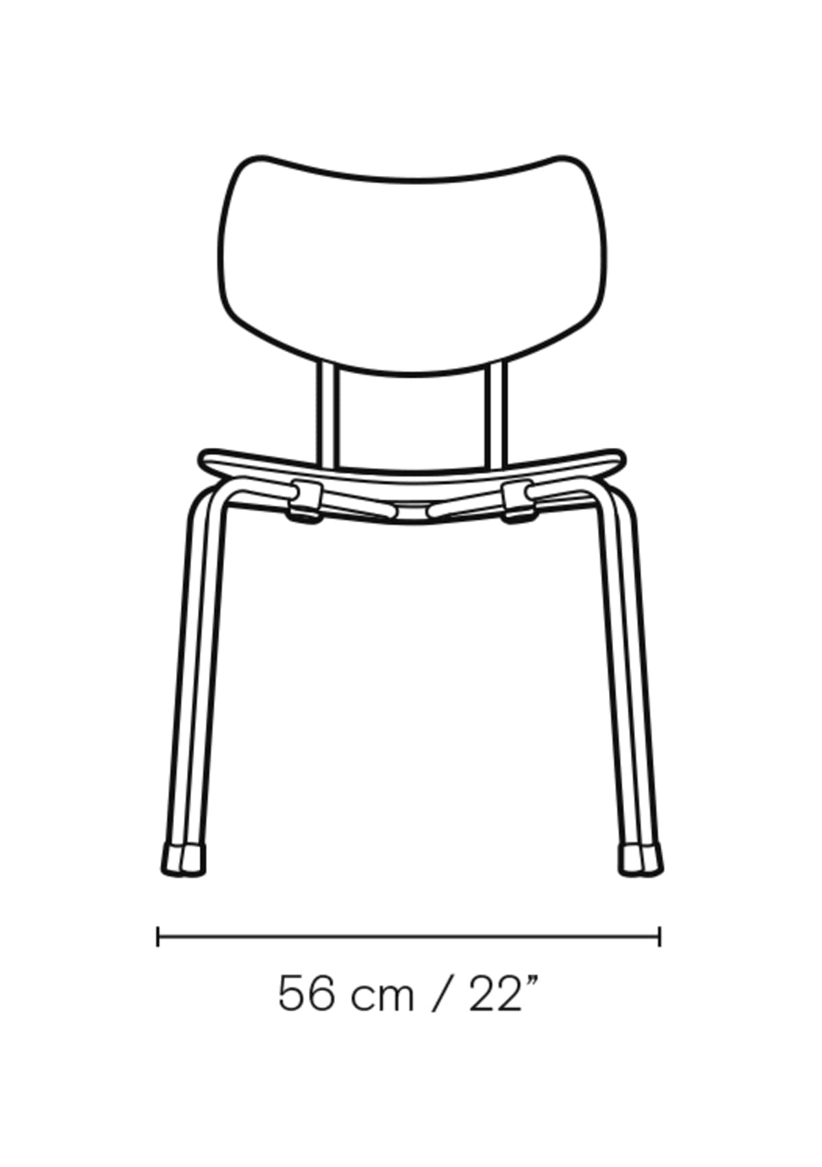 Carl Hansen VLA26T Vega Chair spisestol – måltegning forfra