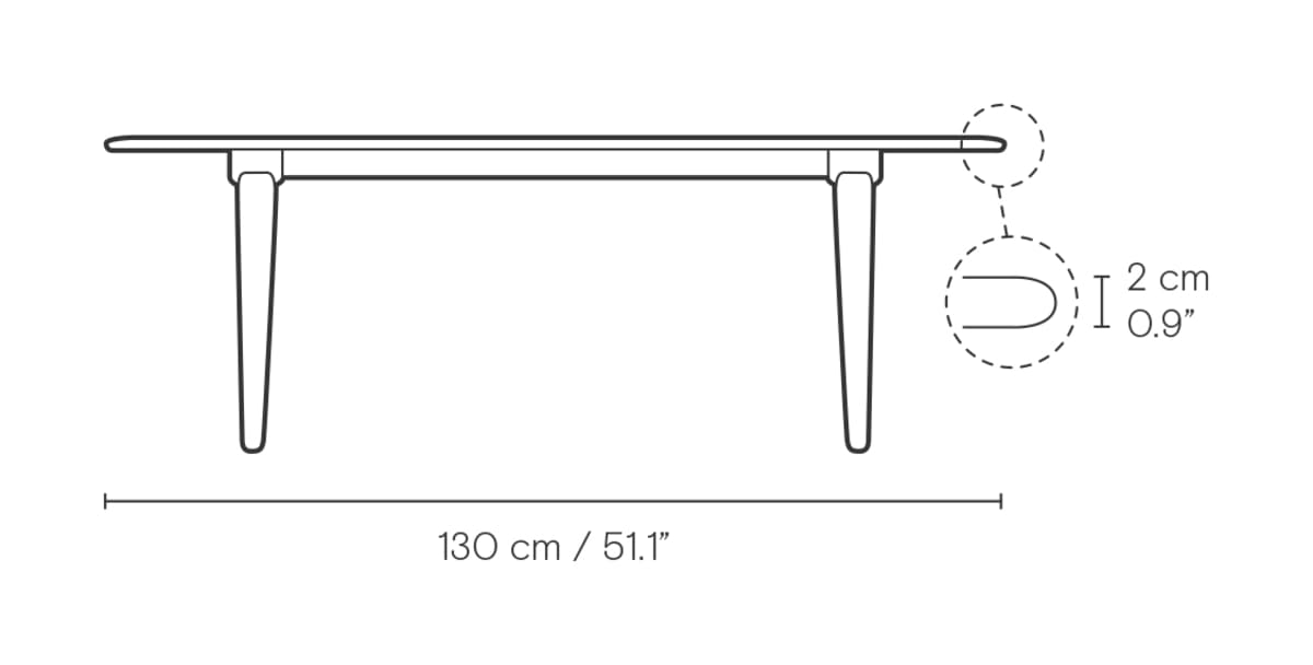 Carl Hansen CH011 sofabord – måltegning