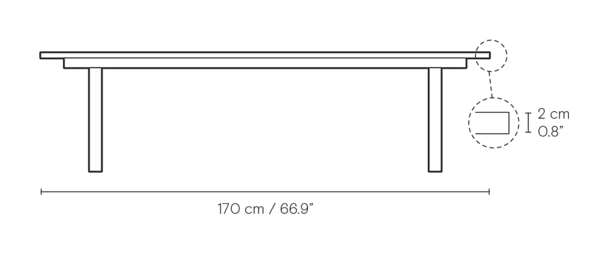 Carl Hansen CH108 sofabord – måltegning