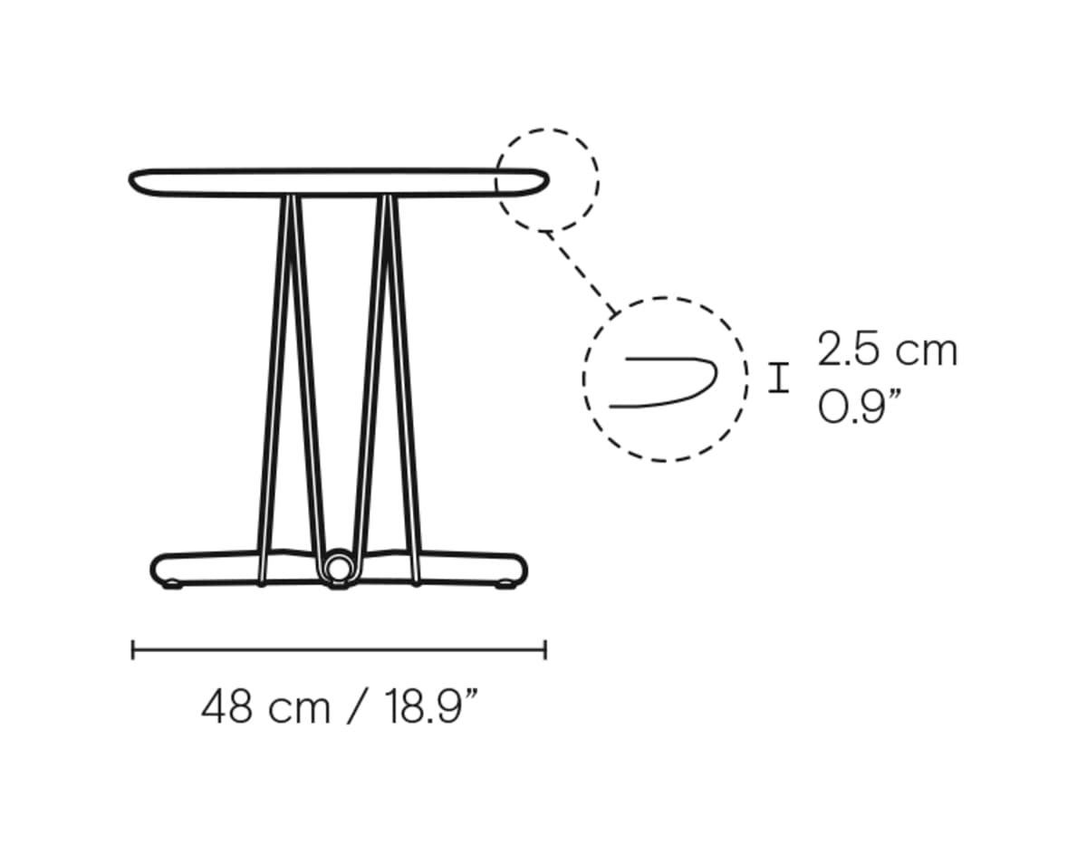 Carl Hansen E021 Embrace Lounge Table sofabord – måltegning
