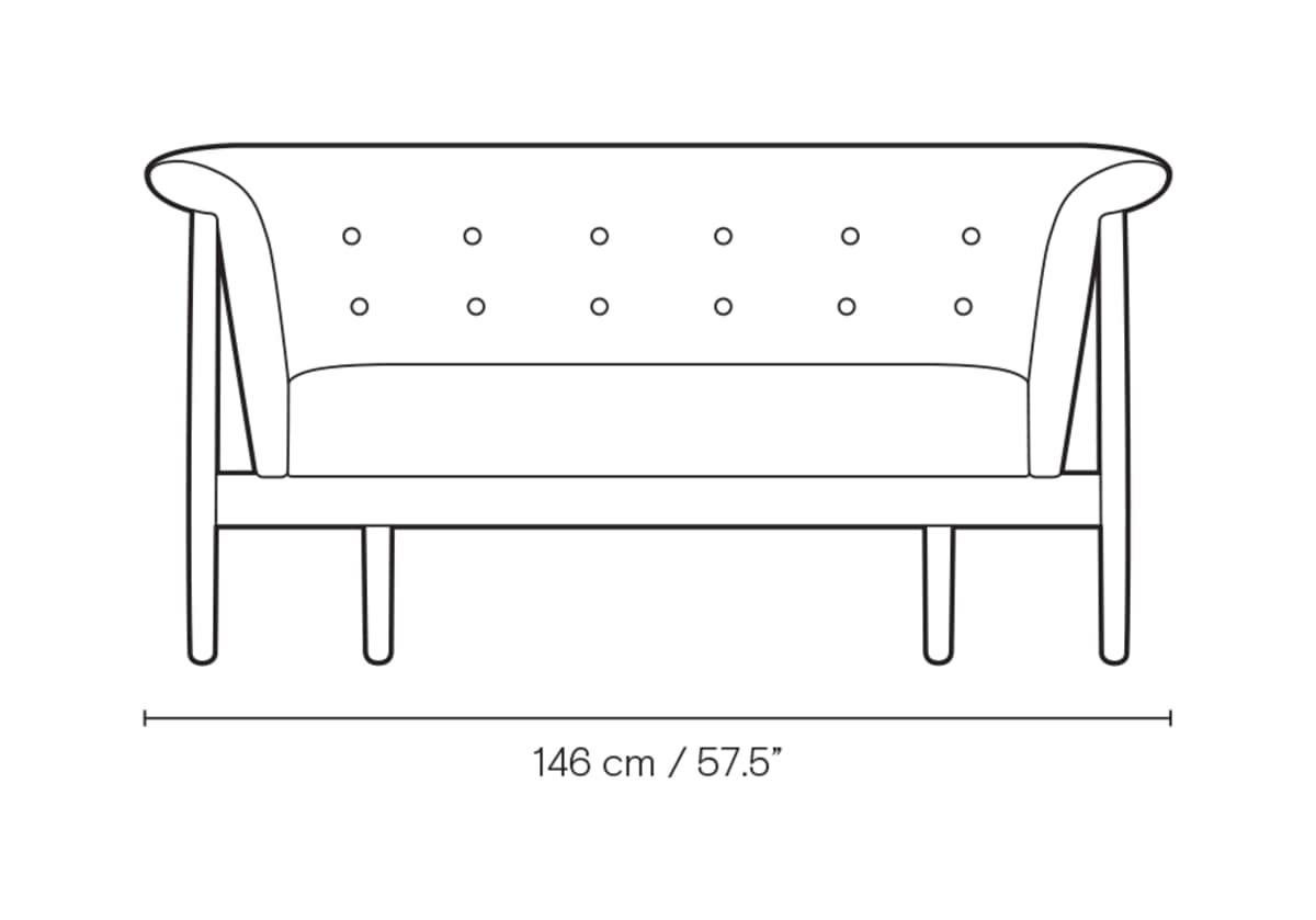 Carl Hansen ND52-2 Vita Sofa 2-seter – måltegning
