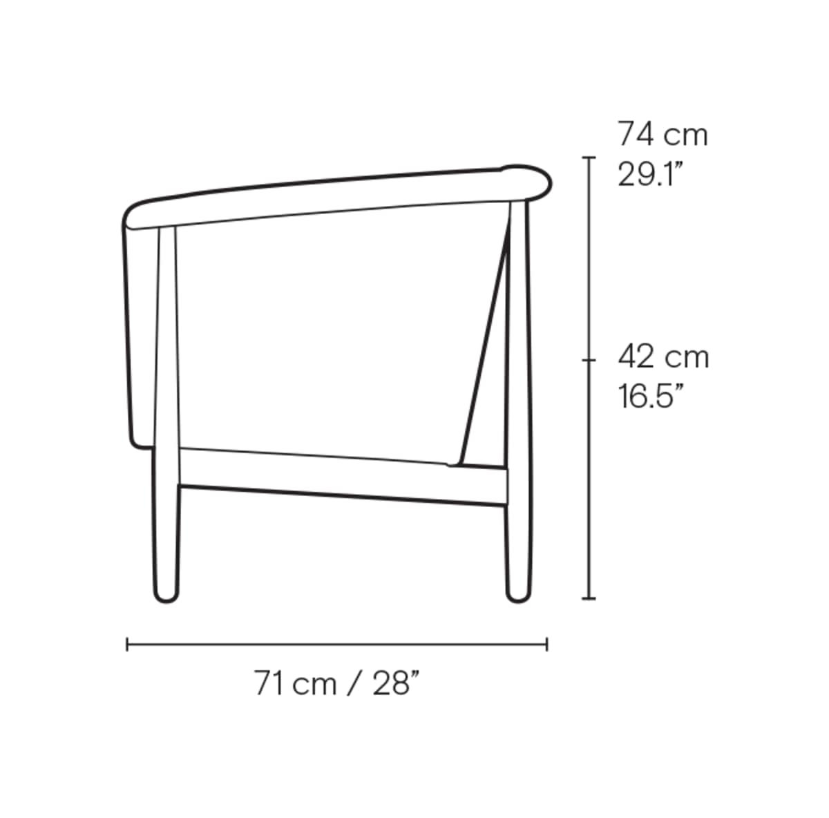 Carl Hansen ND52-2 Vita Sofa 2-seter – måltegning