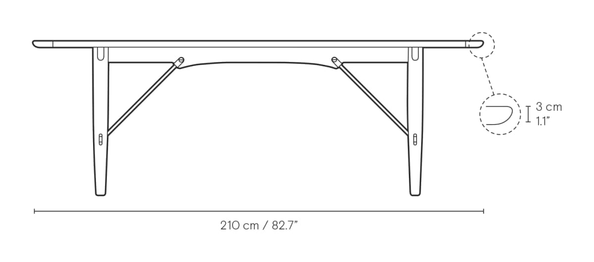 Carl Hansen BM1160 Hunting Table spisebord – måltegning