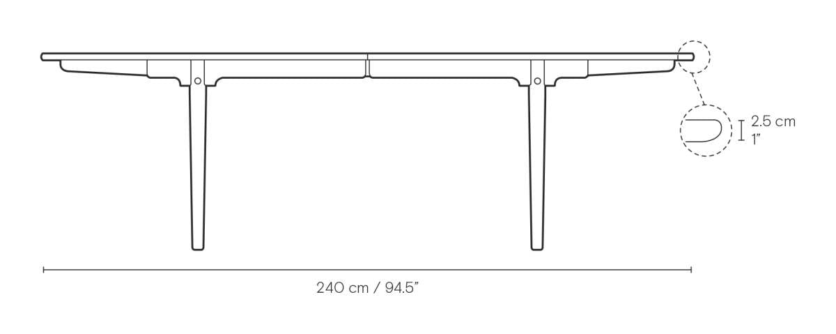 Carl Hansen CH339 spisebord – måltegning