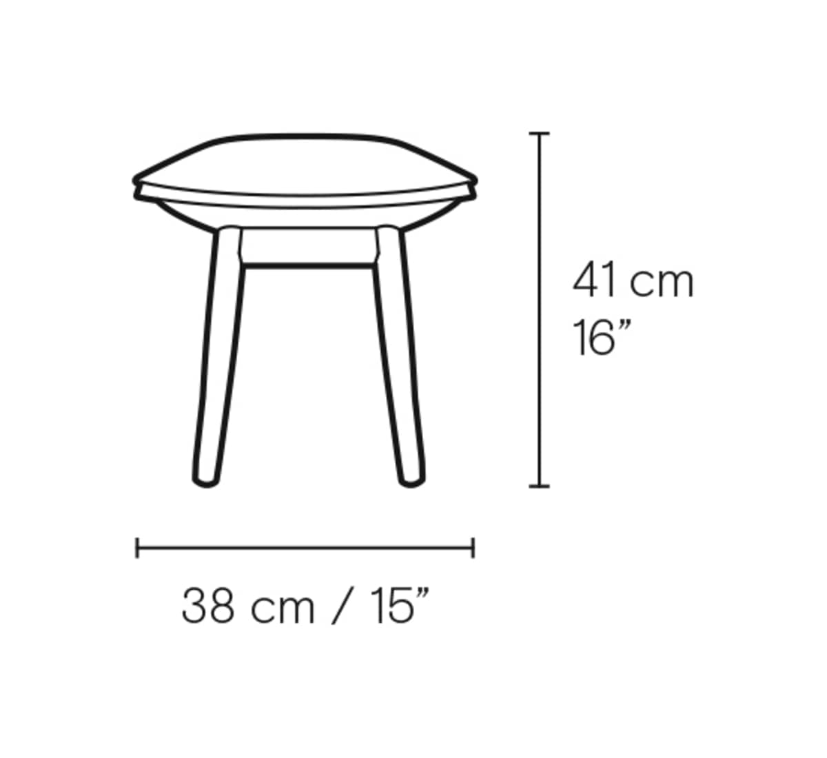 Carl Hansen E016 Embrace fotskammel – måltegning