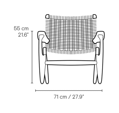 Carl Hansen CH25 lenestol – måltegning forfra