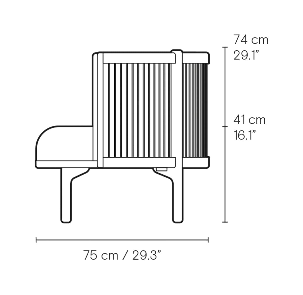 Carl Hansen RF1904 Sideways Lounge Chair – måltegning