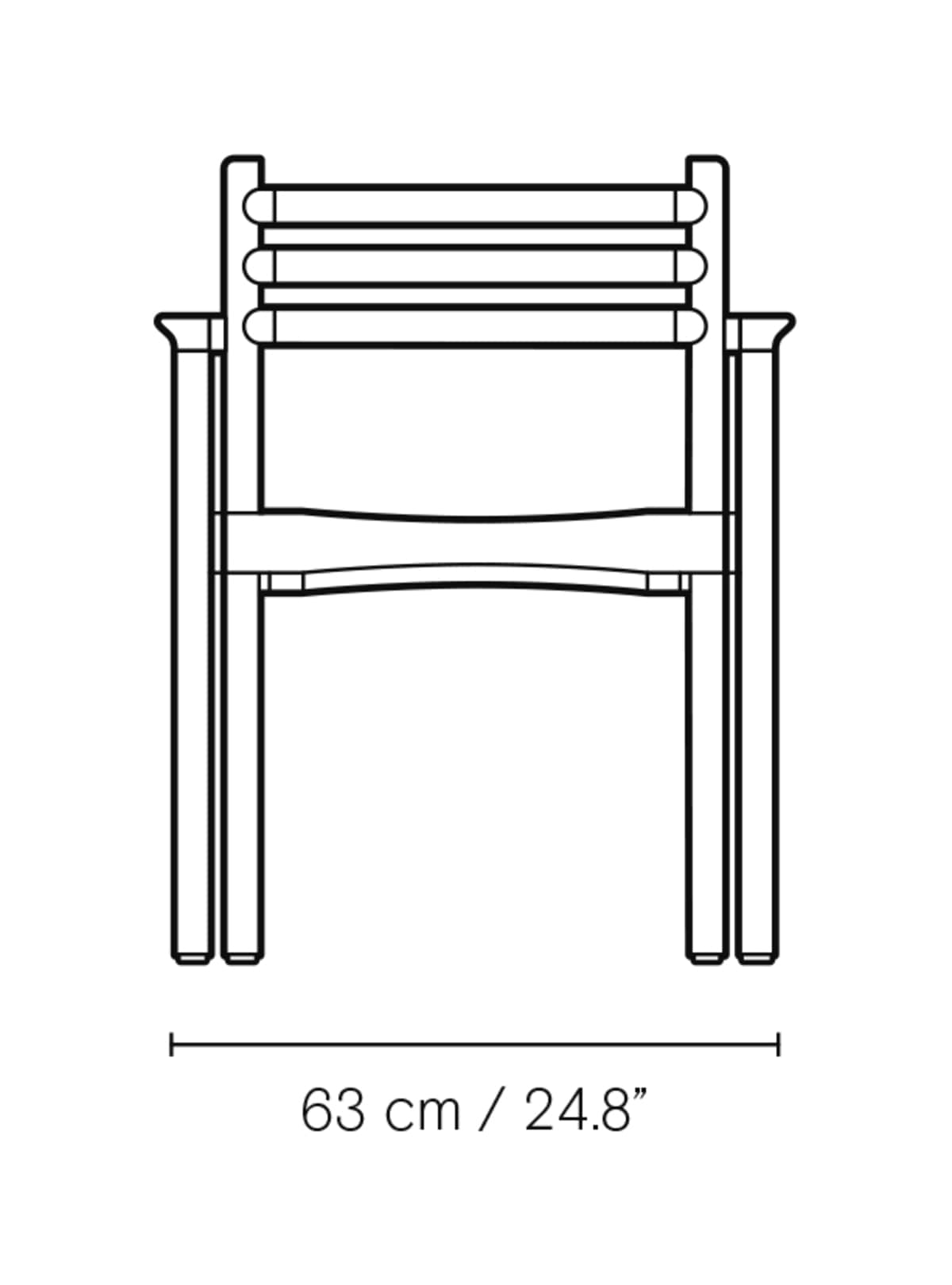 Carl Hansen AH502 utestol med armlener i teak – måltegning