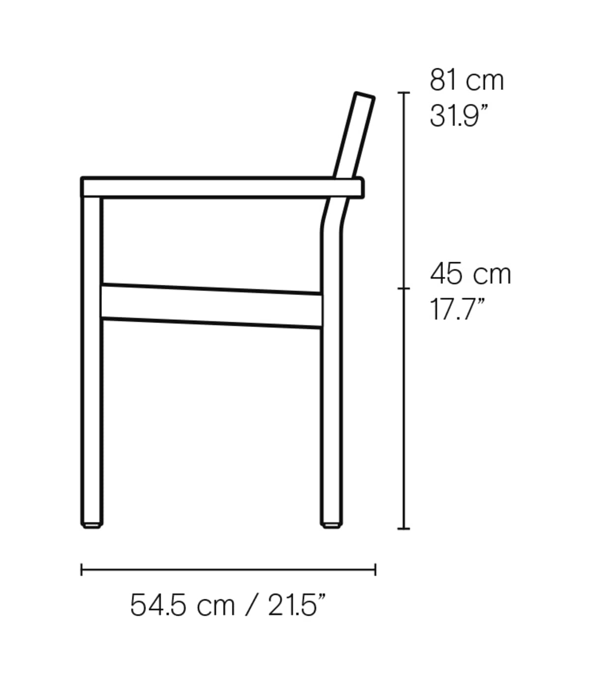 Carl Hansen AH502 utestol med armlener i teak – måltegning